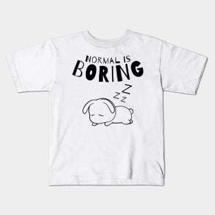 Normal Is Boring. Dog Lover Design. Kids T-Shirt